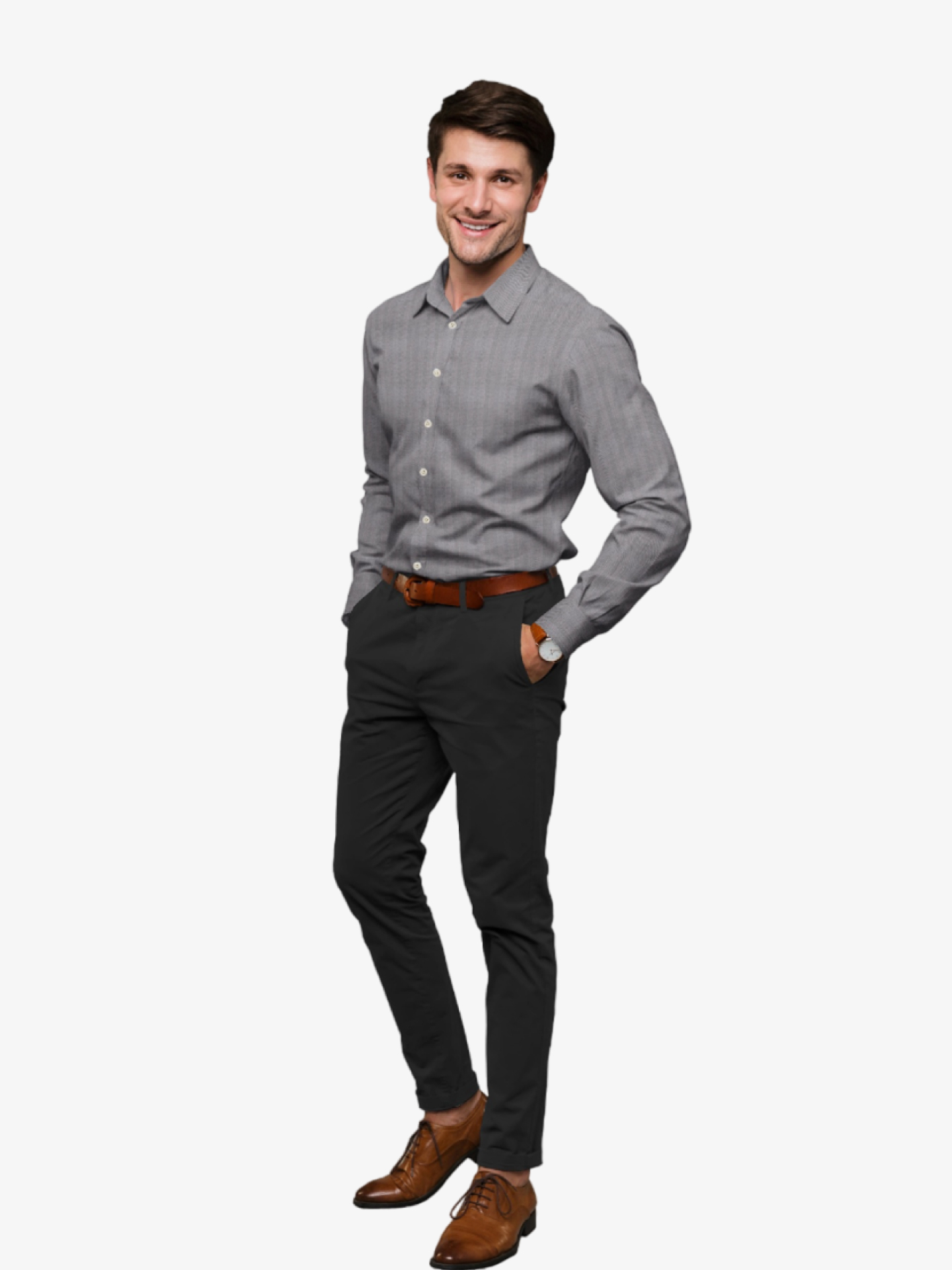 Herringbone Elegance Formal Shirt