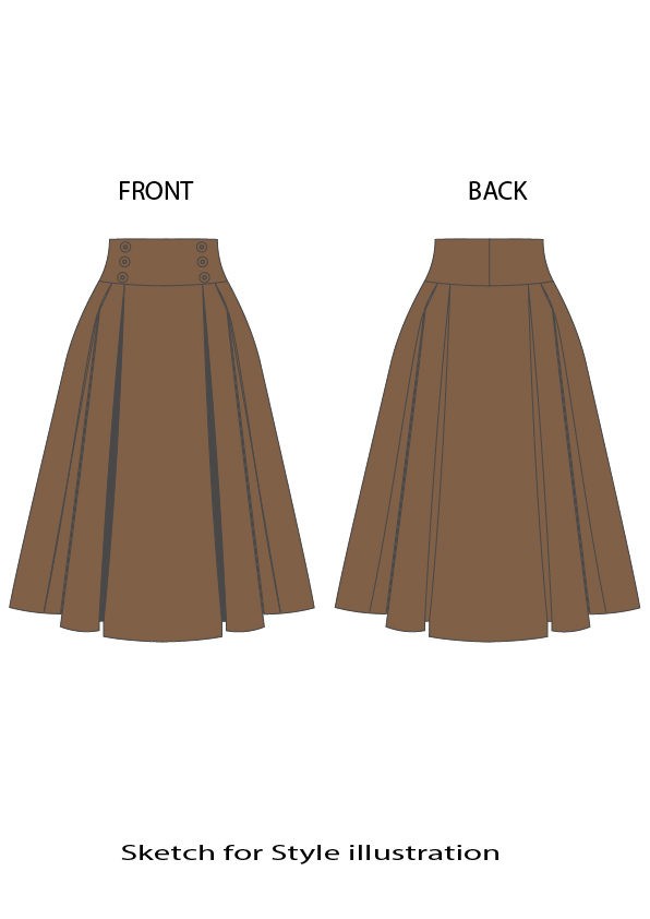 Regalia High-Waist Pleated Midi Skirt
