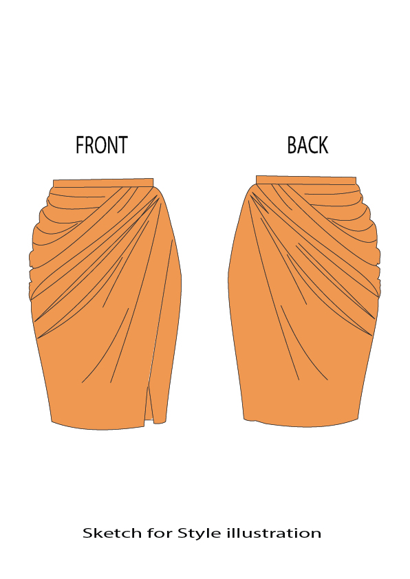 Draped Sophistique Custom Formal Skirt