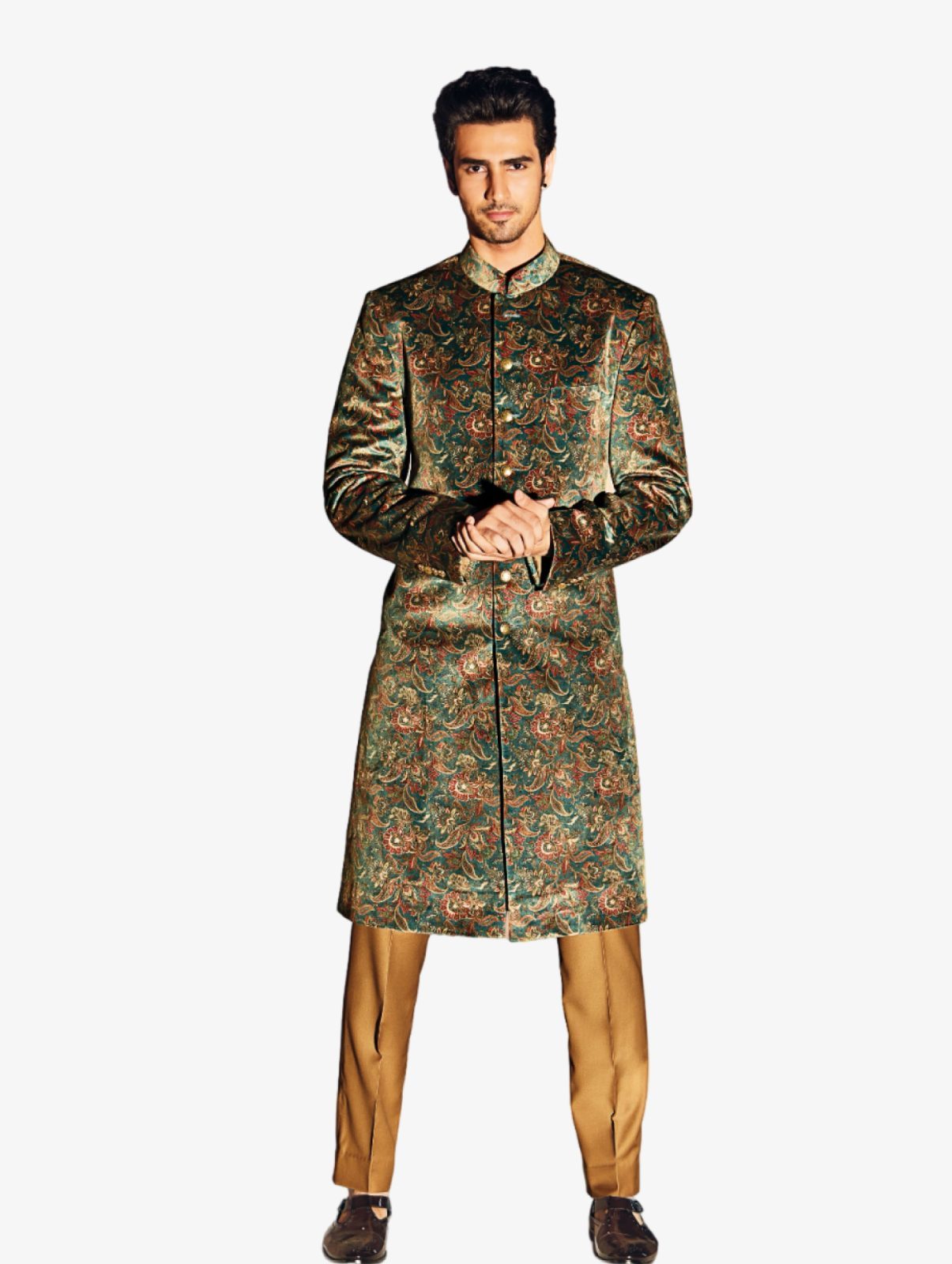 Traditional Metal Button Sherwani