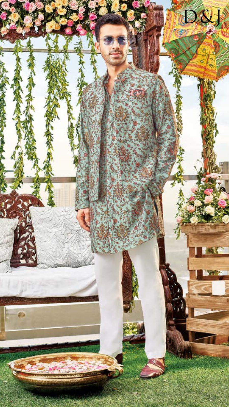 Pastel Paisley Mehendi Kurta Set