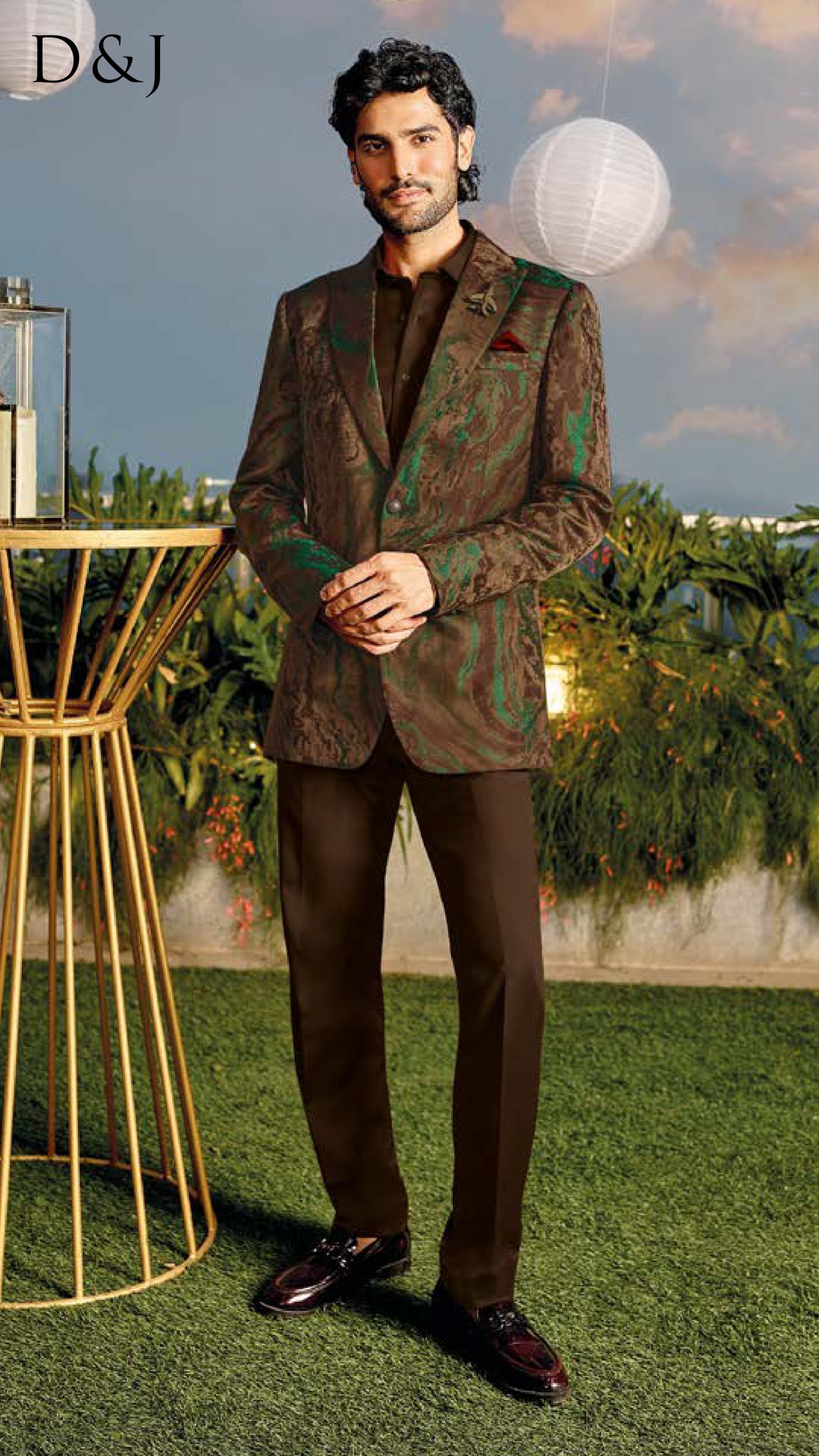 Earth-Toned Artistic Blazer Set