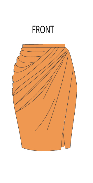 Draped Sophistique Custom Formal Skirt