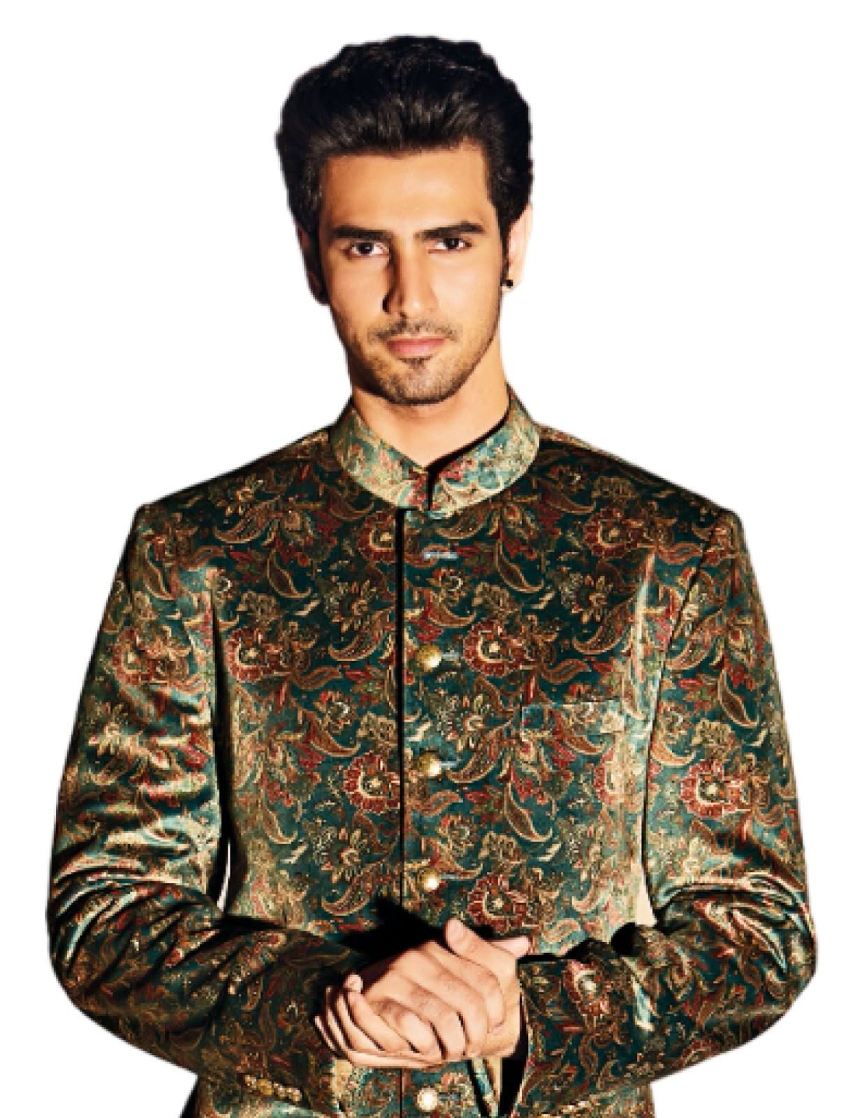 Traditional Metal Button Sherwani