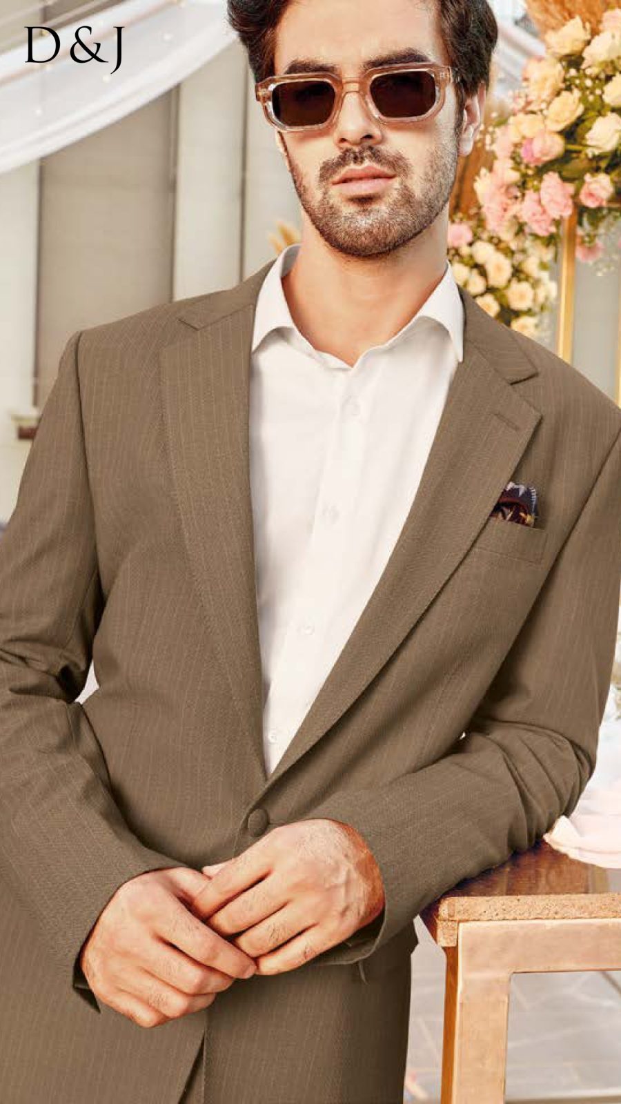 Olive Shadow Classic Suit with Crisp White Shirt