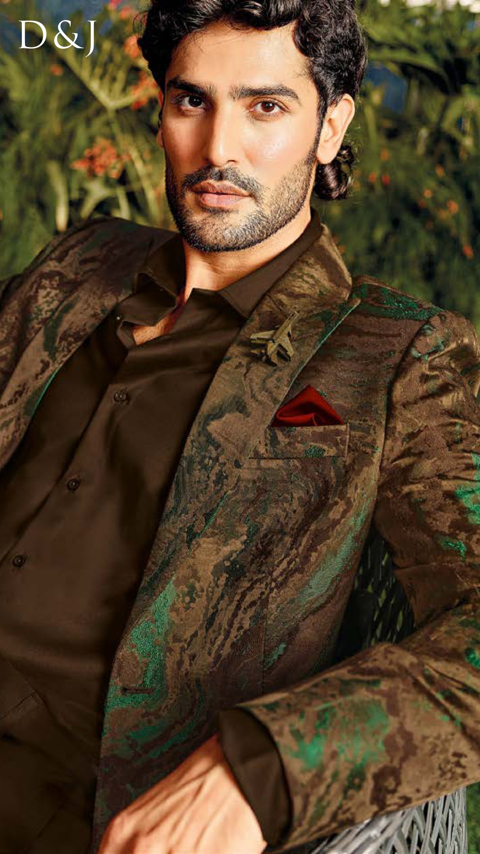 Earth-Toned Artistic Blazer Set